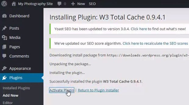 Activate W3 Total Cache
