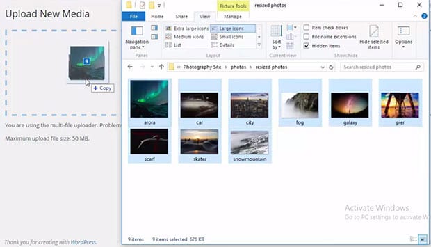 Add Photos in Media Library