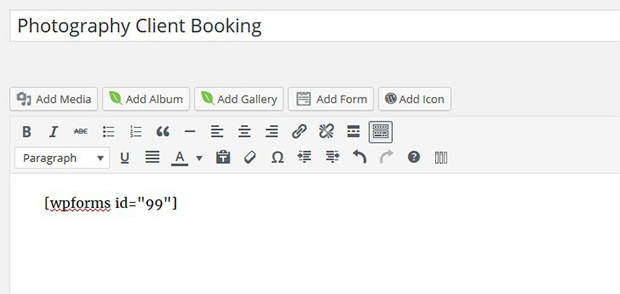 Shortcode Booking Form