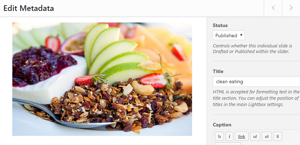 An image of a nice breakfast, showing the various settings you have available on each image
